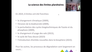 UE Changements globaux: les limites planétaires partie 1