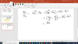 K en fonction de k et H