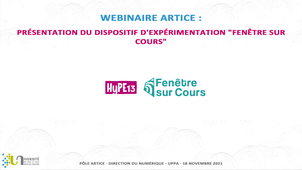 Présentation du dispositif d'expérimentation 