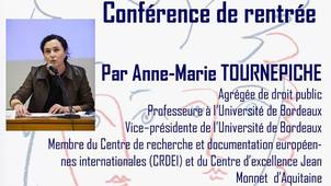 Conférence du Pr. Tournepiche de l'Université de Bordeaux, portant sur le maintien de la paix par le droit international